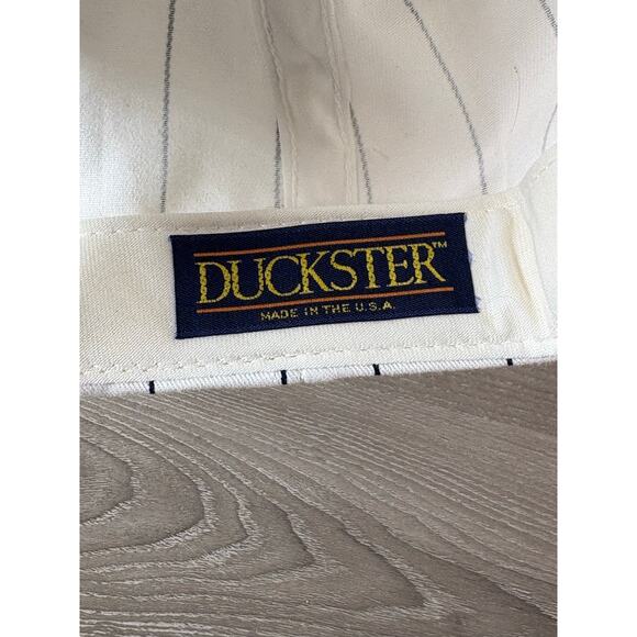 Vintage Duckster Eagle’s Landing Golf Hat Pinstripe Strapback Cap Made in USA‎ - Picture 5 of 5